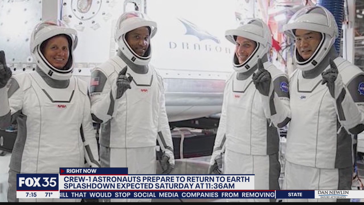 SpaceX Crew-1 astronauts returning to Earth, expected to splashdown on Saturday