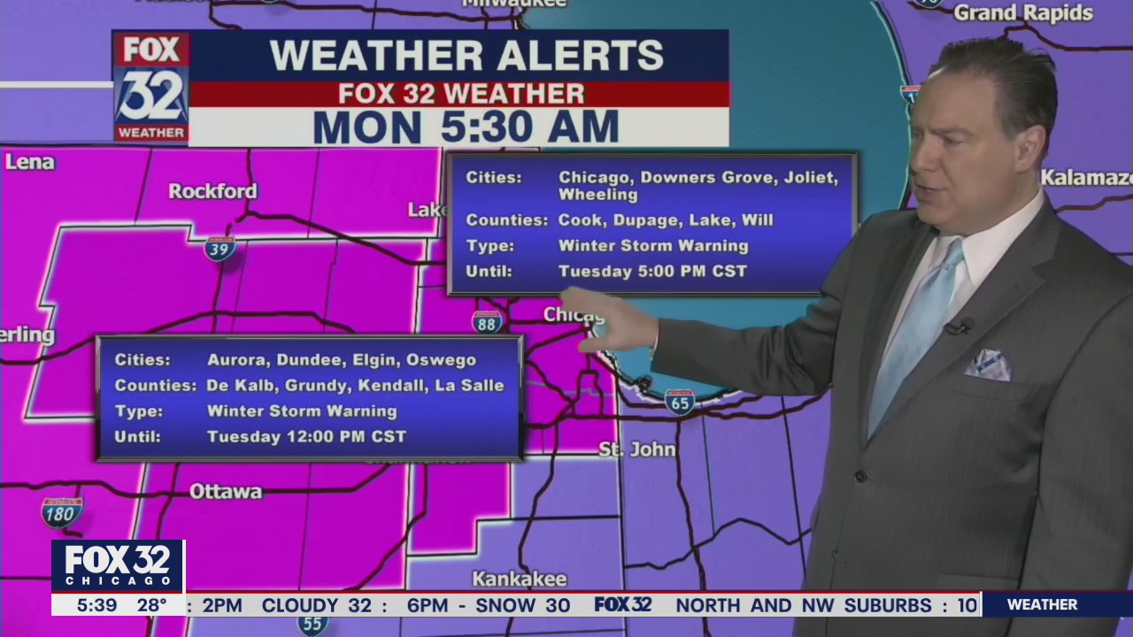 Morning forecast for Chicagoland on Jan. 25th