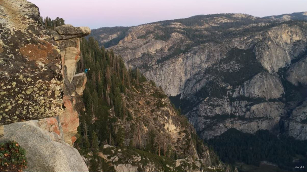 BASE jumper's heart-stopping dive from Yosemite National Park’s Glacier Point caught on video