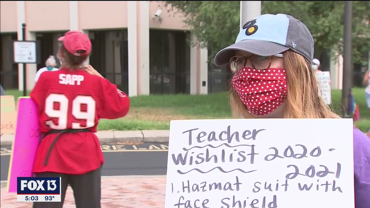 Pinellas teachers protest reopening schools