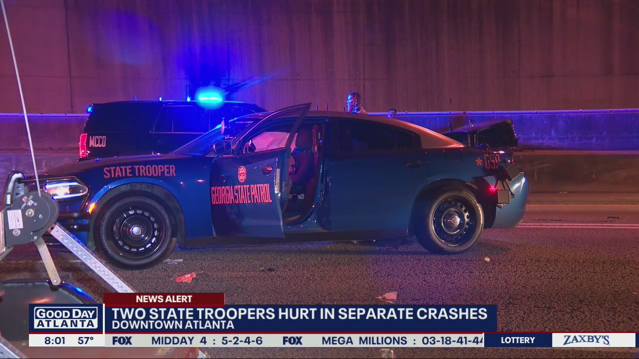 State troopers hurt in separate wrecks on Downtown Connector