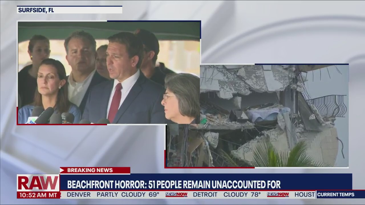 Surfside building collapse: DeSantis visits scene of devastation