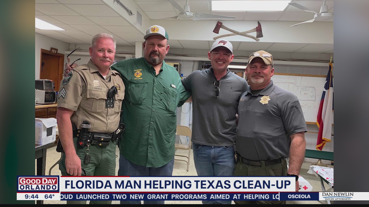 Florida 'chainsaw man' helping with Texas clean-up