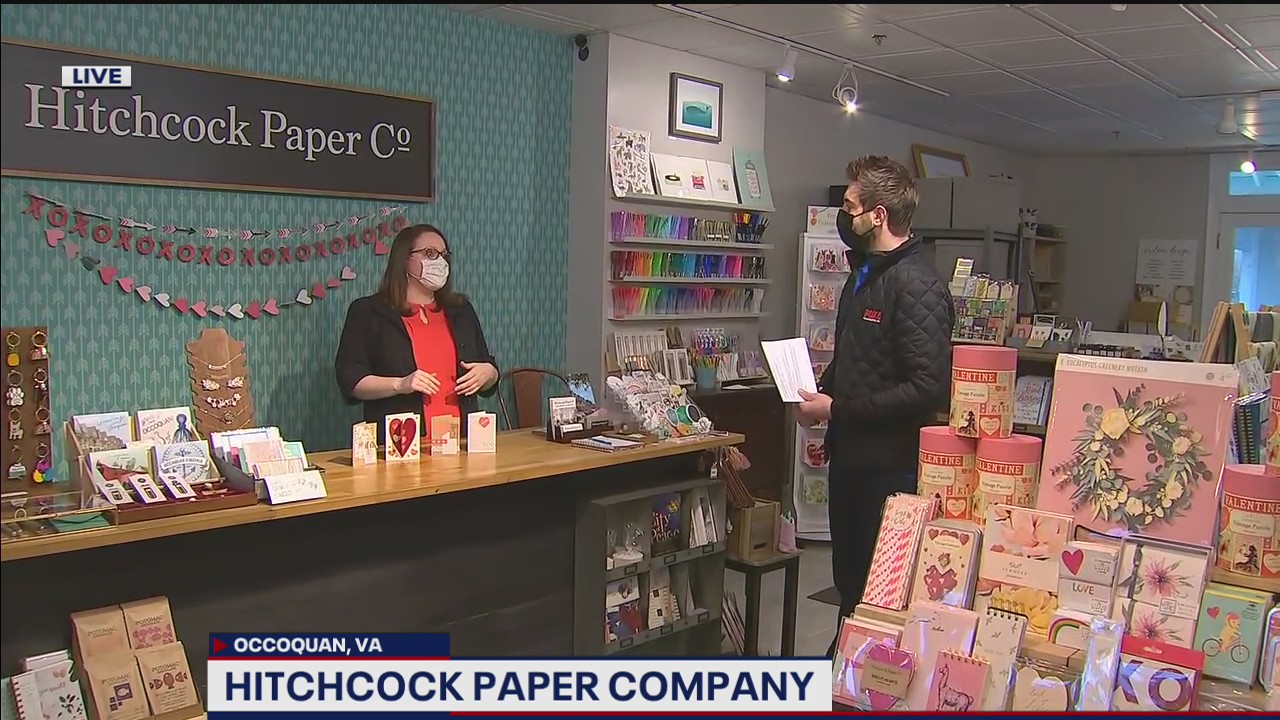 Grab a Valentine's Day card at Hitchcock Paper Company