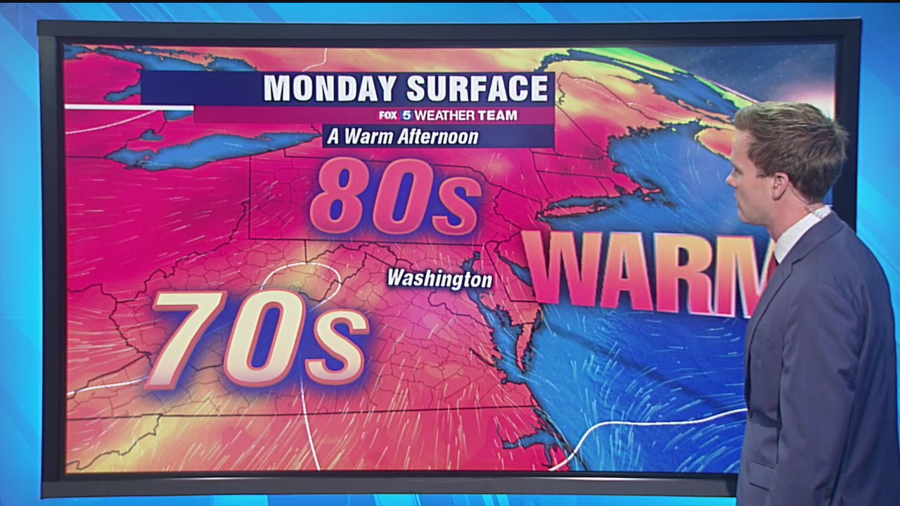 Warm Monday afternoon with evening showers, thunderstorms possible