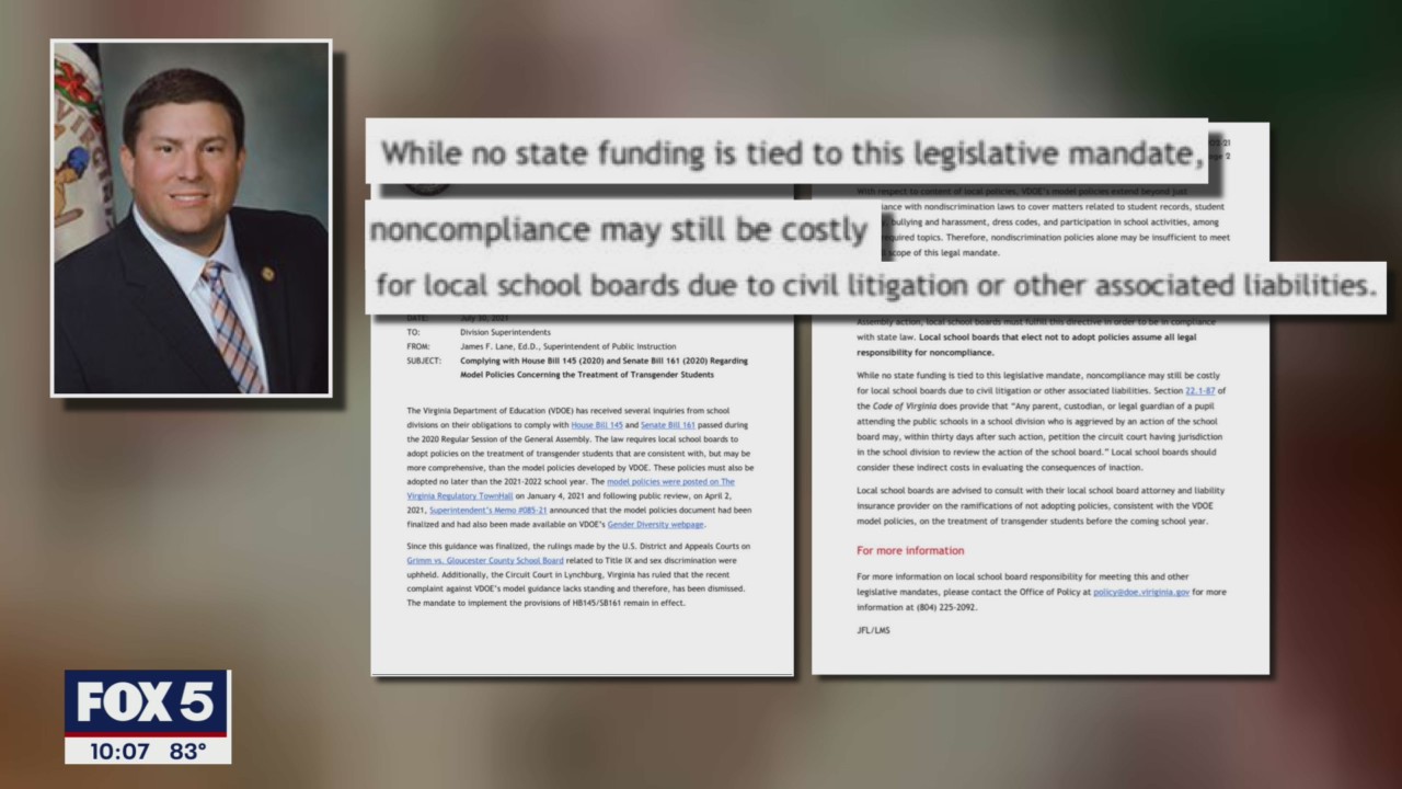 Virginia Superintendent requires every school board to adopt policies on treatment of transgender students