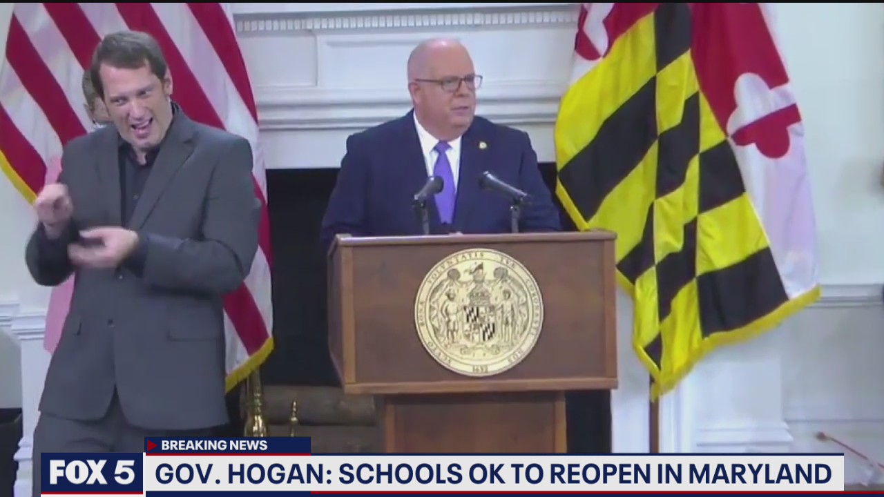 Maryland Gov Hogan says schools can begin reopening
