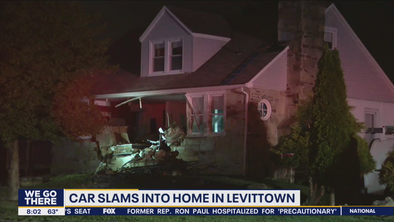 Car slams into home in Levittown