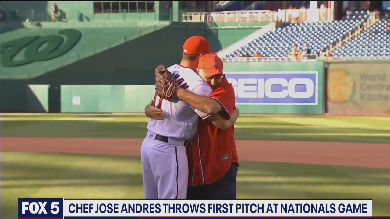 Chef Jose Andres throws out first pitch at Nats game