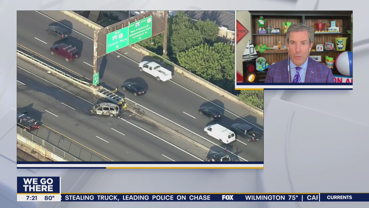 Car fire investigation prompts closure of I-95 South near Vine Street Expressway