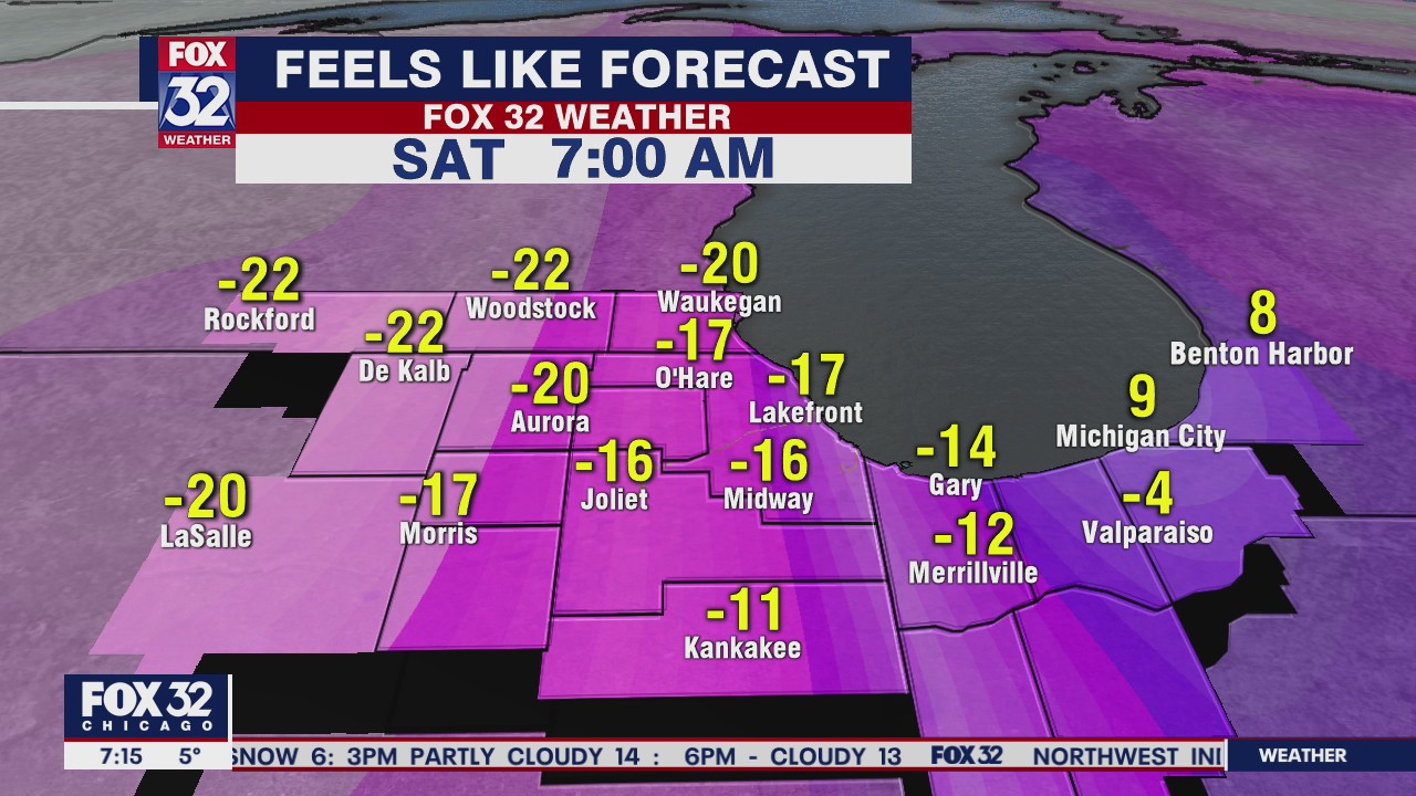Saturday morning forecast for Chicagoland on Feb. 13th