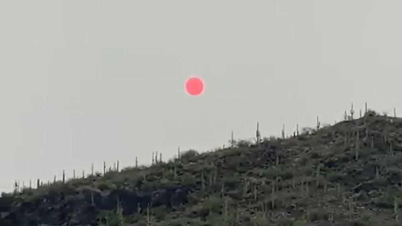 Red sun captured by local photographer in Arizona