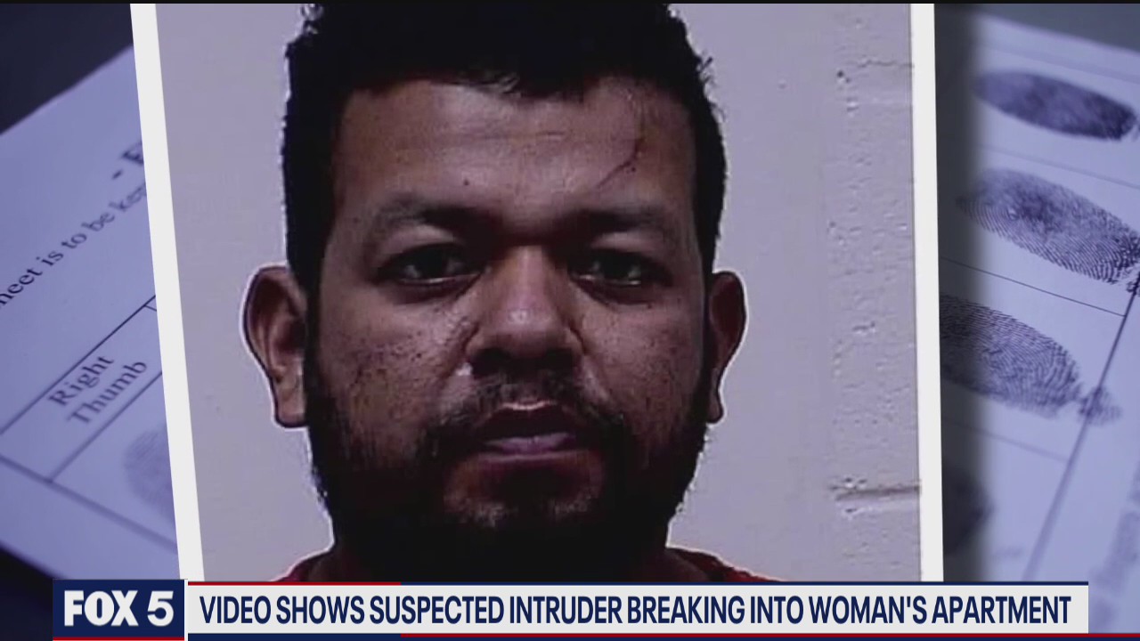 Video shows suspected intruder breaking into woman's apartment