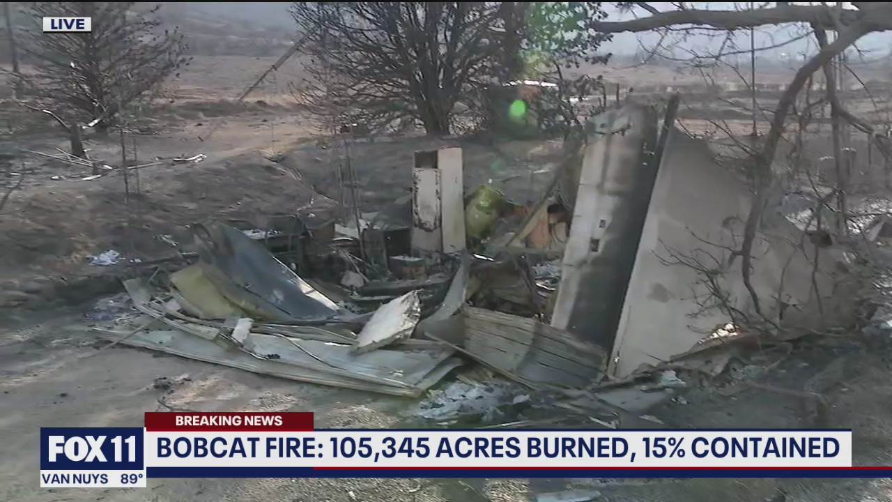 Bobcat Fire burns over 105k acres and more homes in danger