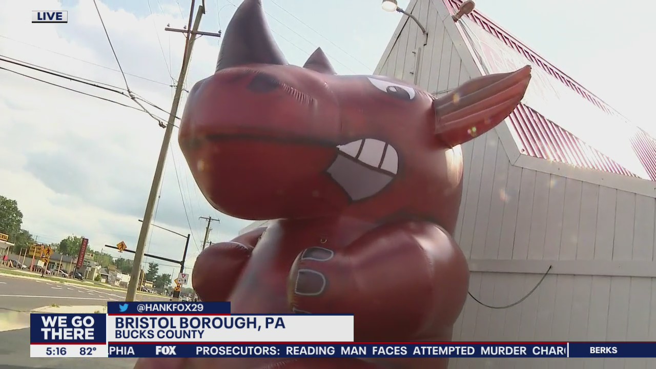 Custom-made rhino disappears from Bucks County car wash