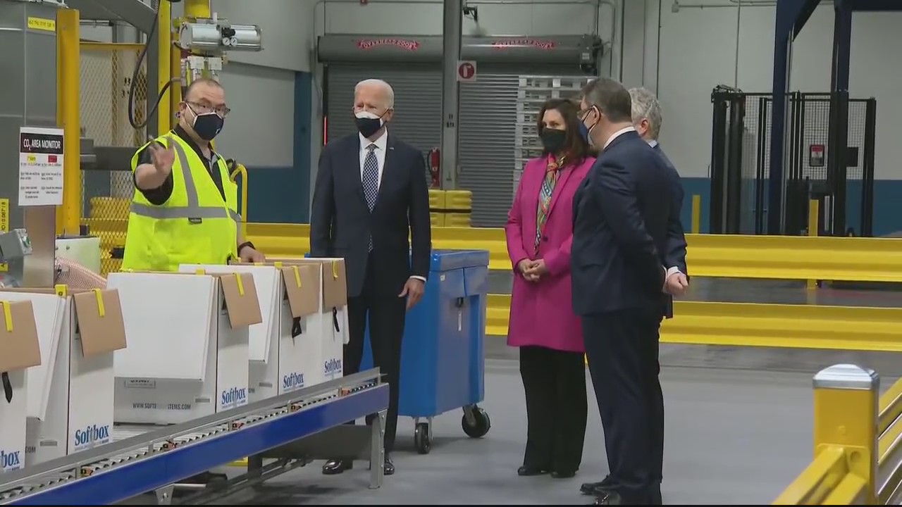 President Joe Biden visits Michigan Pfizer plant