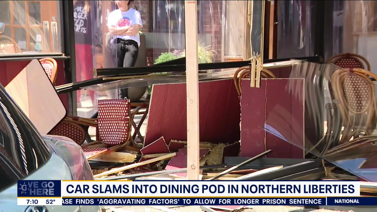 6 injured after car crashes into outdoor dining structure in Northern Liberties