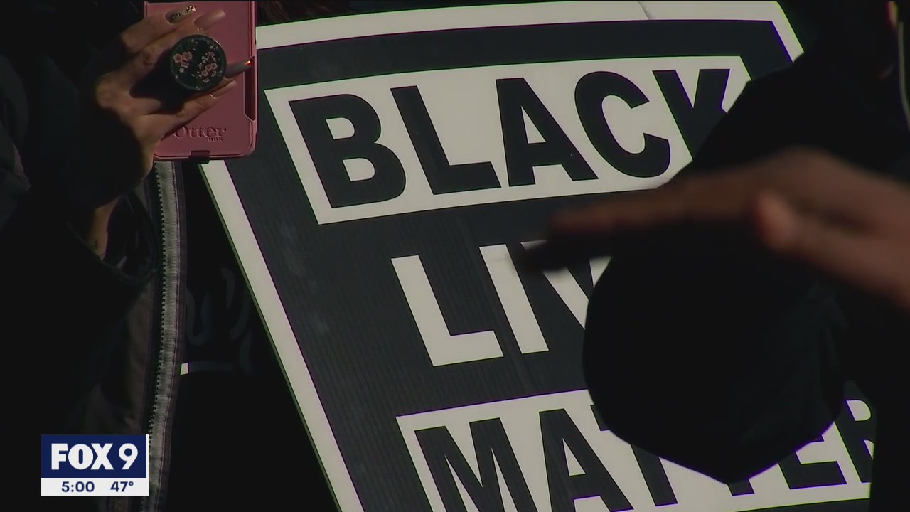 Protesters gather at Minnesota governor's residence ahead of Derek Chauvin trial