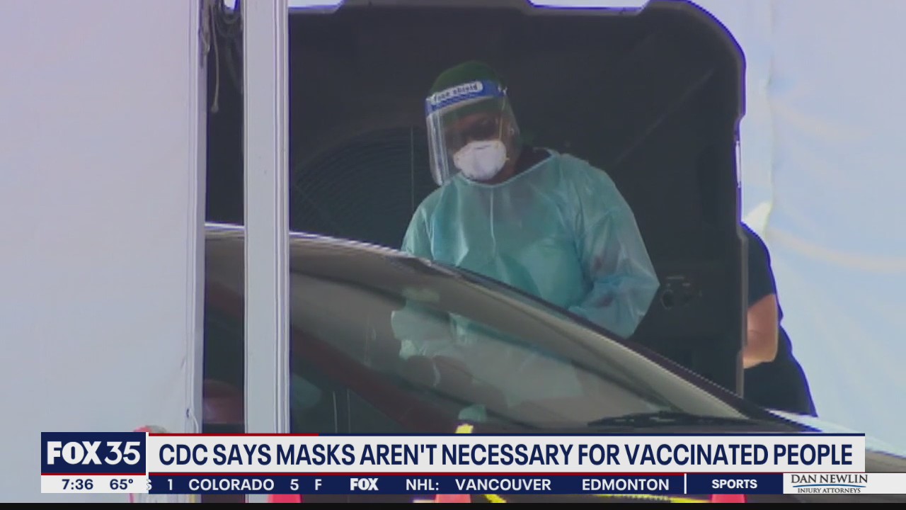 CDC says masks aren't necessary for vaccinated people