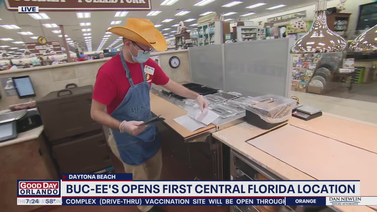 Checking out the food at Buc-ee's first Central Florida location