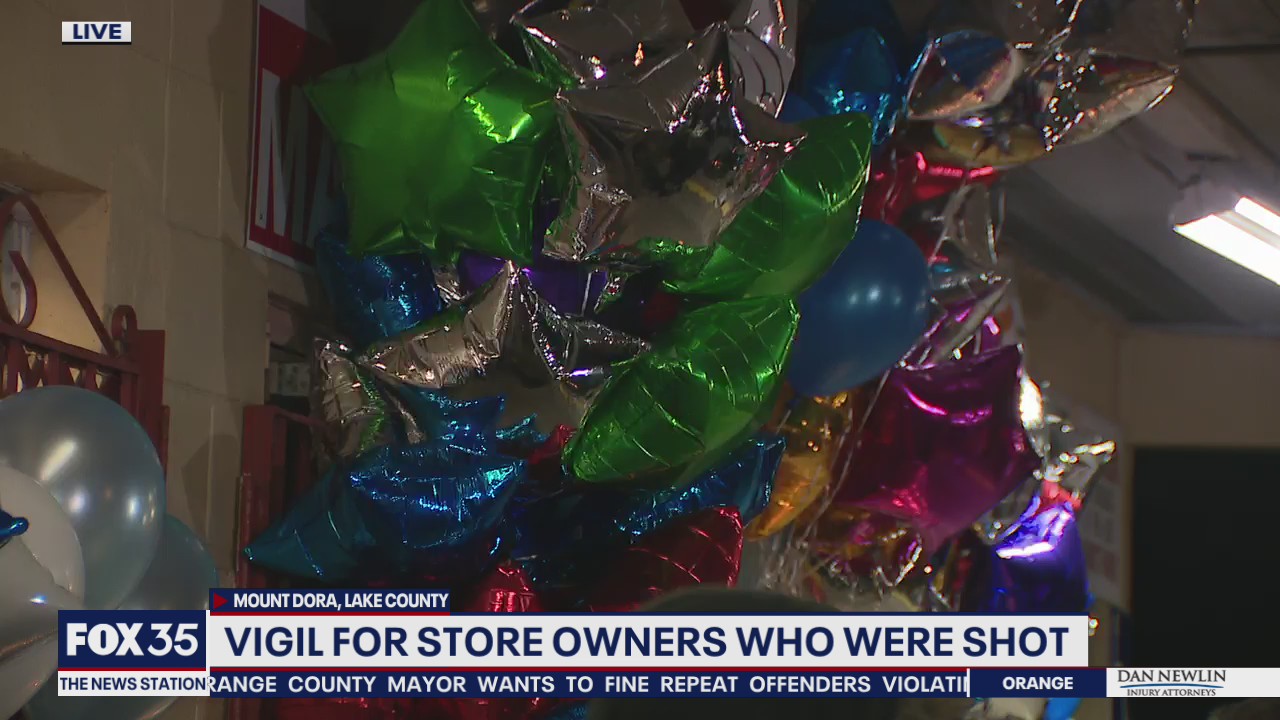 Vigil for store owners who were shot in Mount Dora