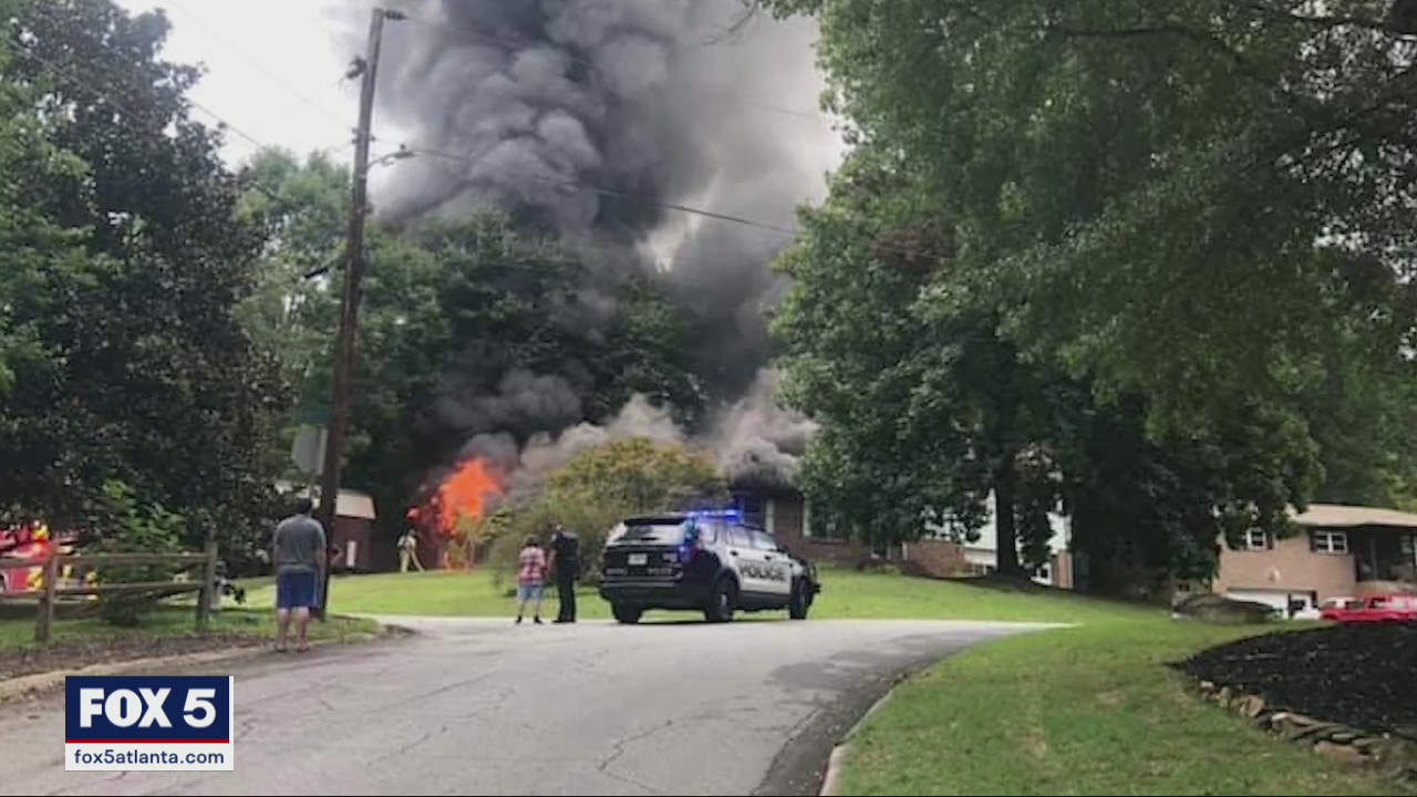 Painting of fire scene