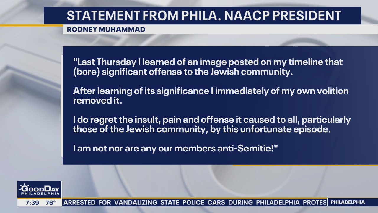 Philadelphia NAACP President issues statement on anti semitic image