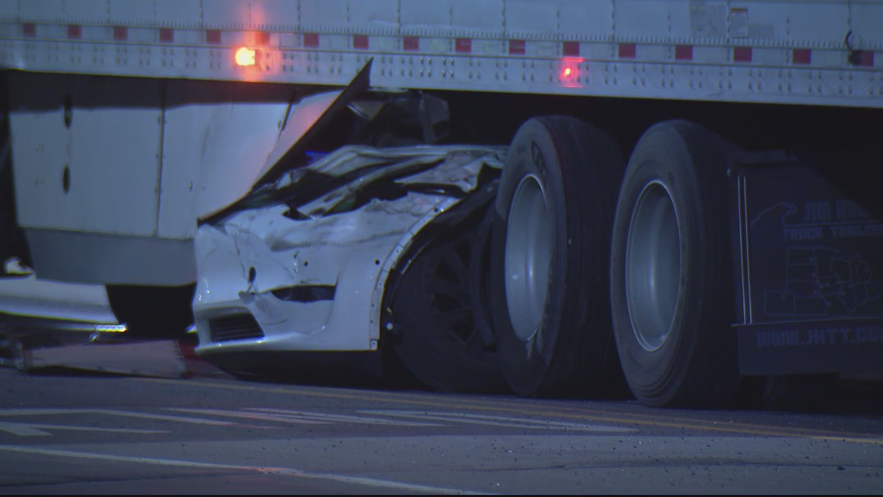 Tesla that crashed underneath semi-truck was most likely not on autopilot, Detroit police say
