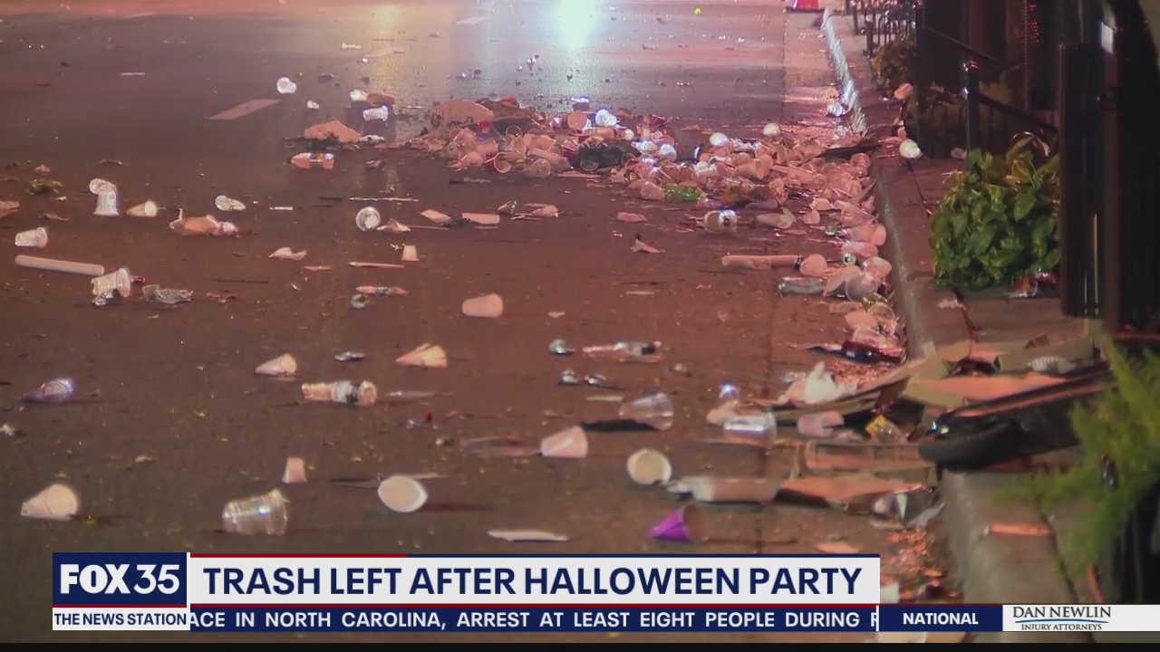 Trash cleaned up after Downtown Orlando Halloween festivities