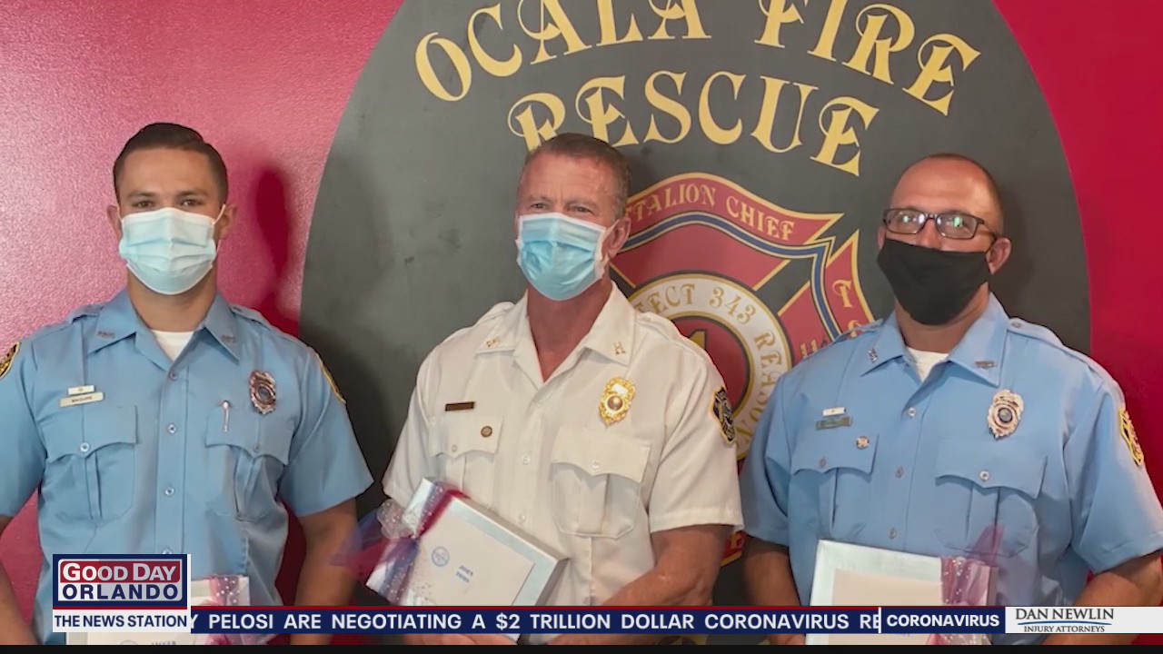 Ocala Fire Rescue members honored for saving 2 from burning building
