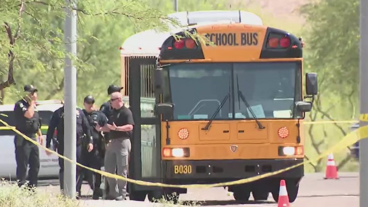 Pedestrian hospitalized after being hit by school bus in Peoria