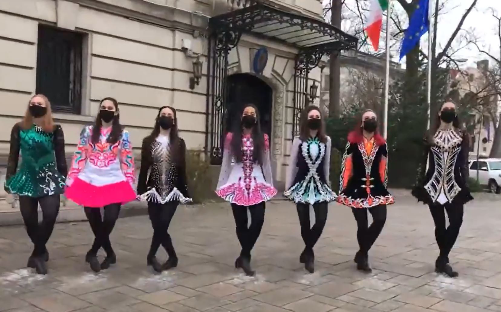 Dancers visit Embassy of Ireland in Washington to mark St. Patrick's Day