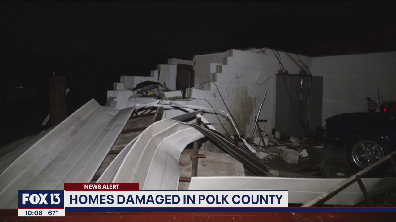 Three homes destroyed by tornado in Polk County