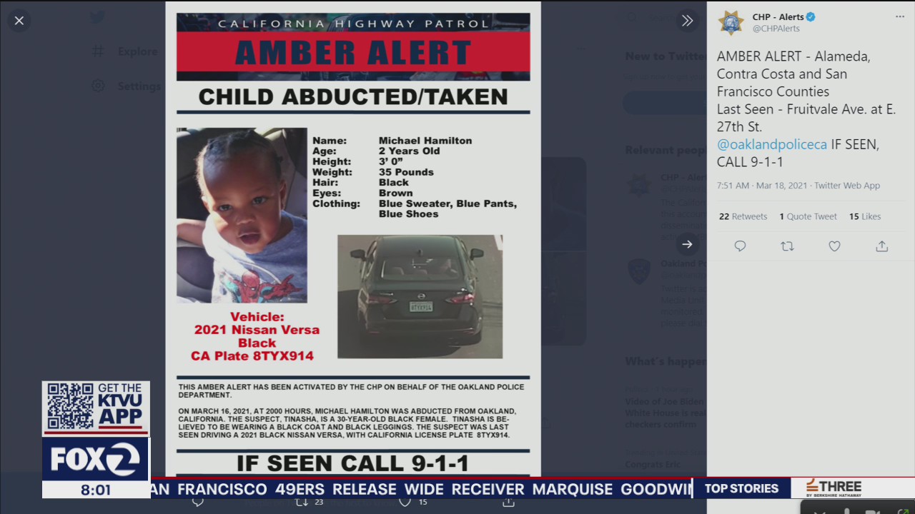 Amber Alert for 2-year-old Oakland boy
