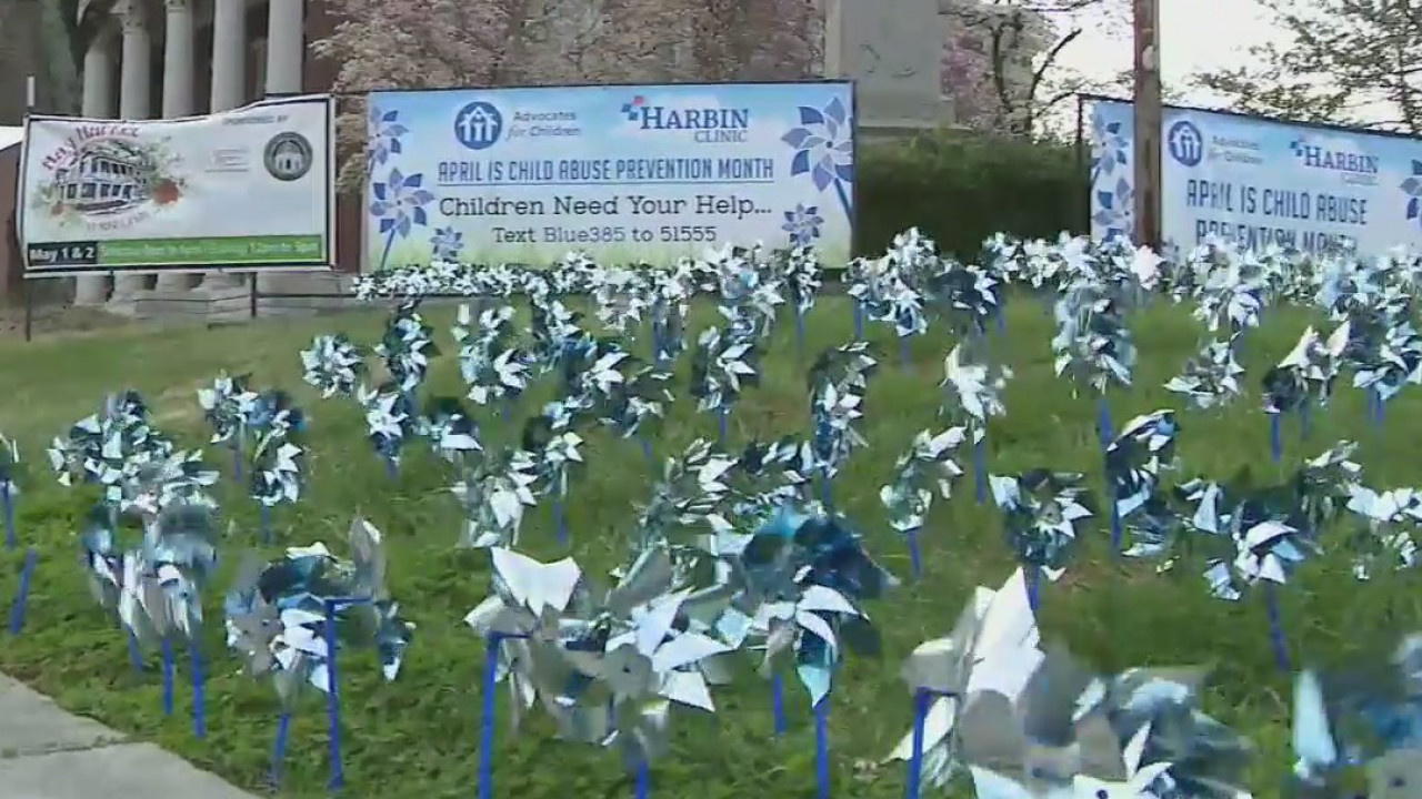 Child abuse pinwheels vandalized