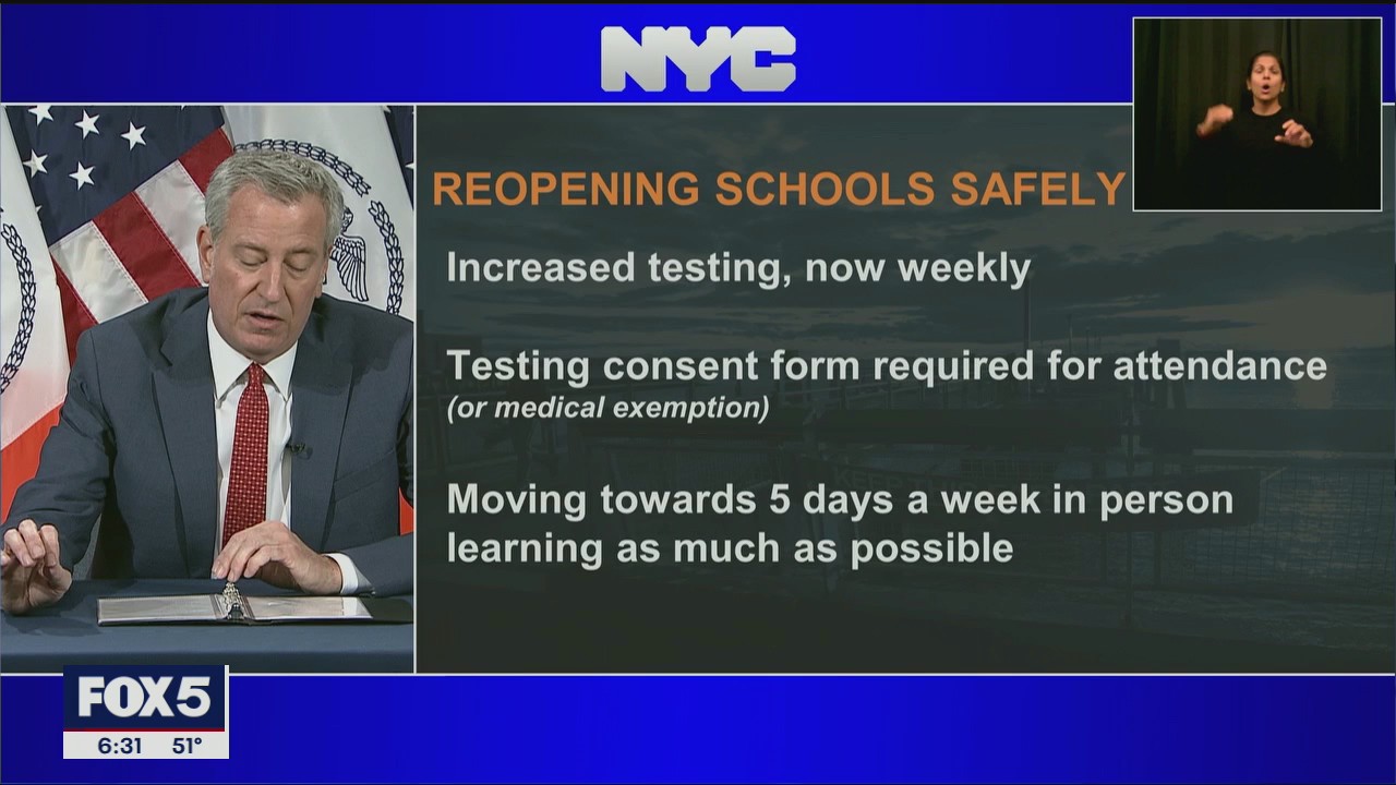De Blasio: Safe to reopen schools