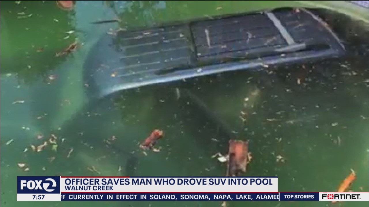 Walnut Creek officer saved man who drove into a swimming pool