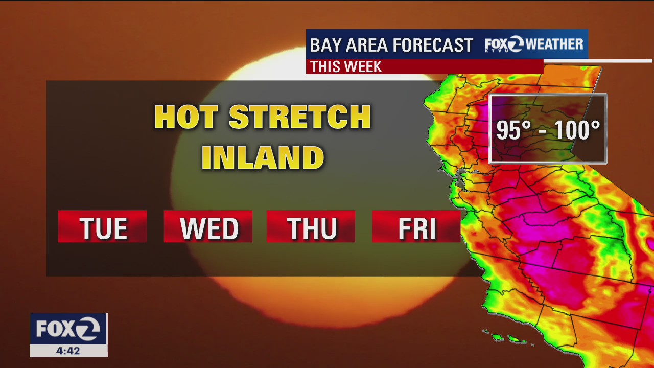 Coastal fog, hot inland