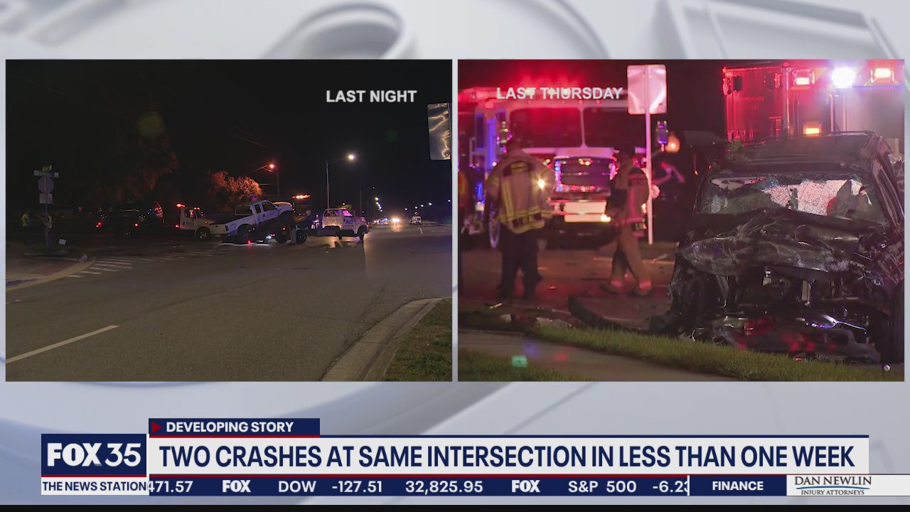 Two crashes at same Orlando intersection in less than a week