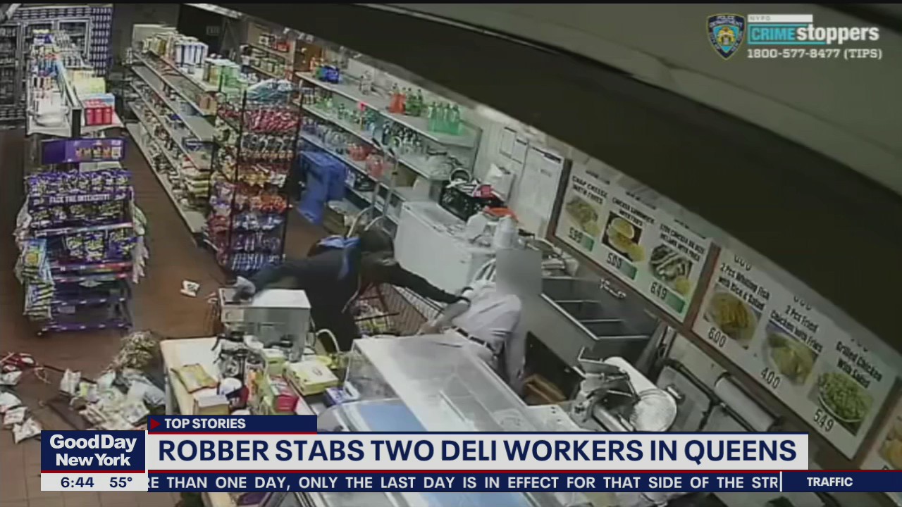 Suspect stabs 2 men inside deli