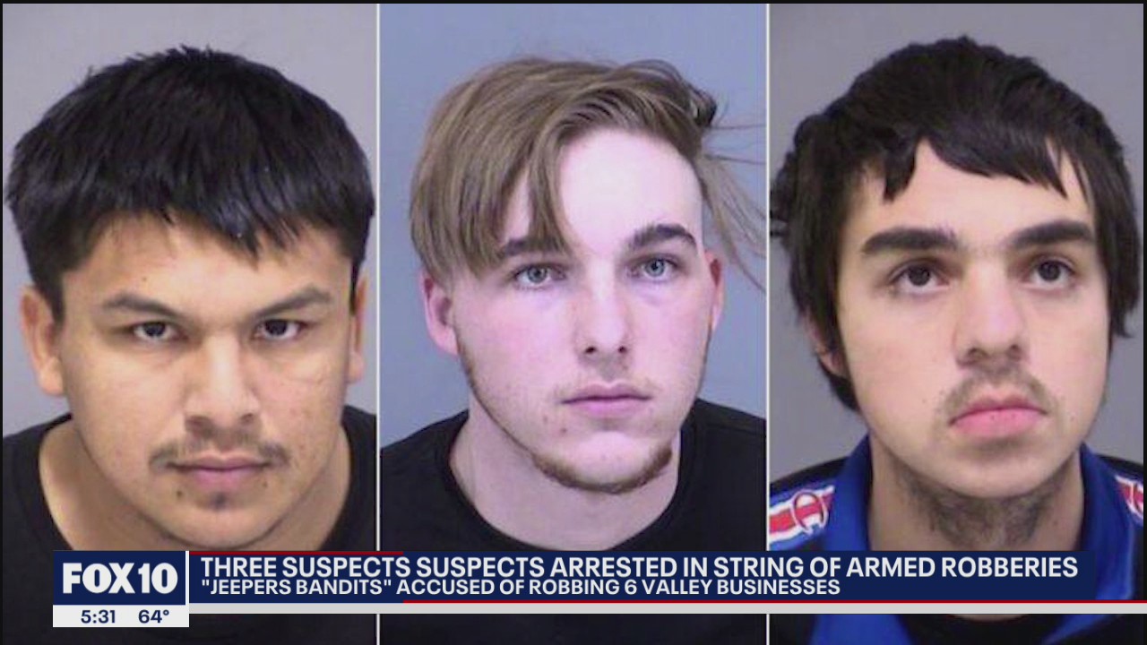 Authorities say 3 people are arrested in connection with 'Jeepers Bandits' robberies