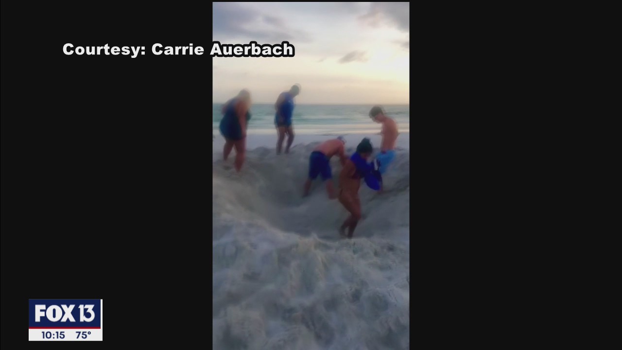 Beachgoers leaving behind massive holes