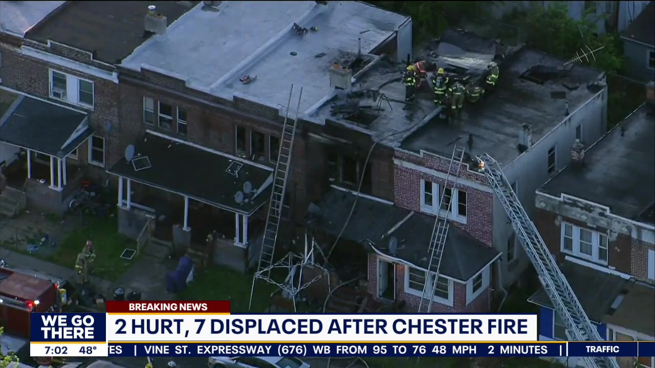 Officials: At least 2 hurt, several displaced after fire damages rowhomes in Chester