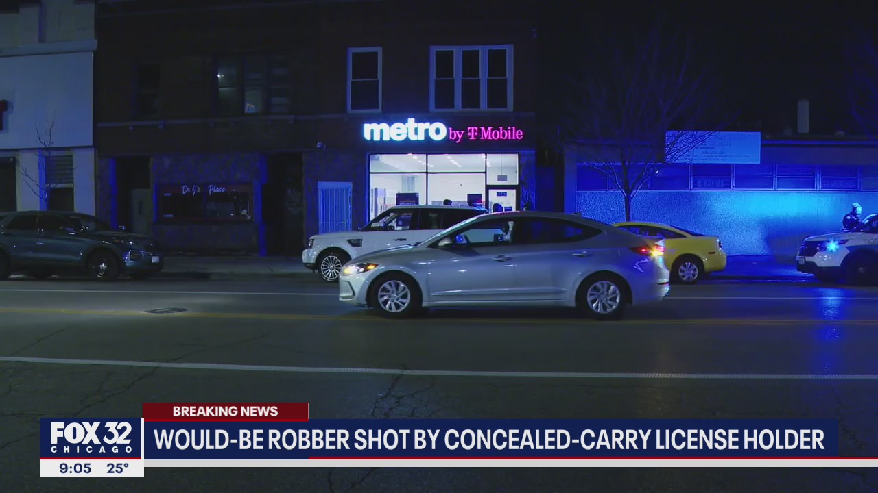 Would-be robber shot by concealed carry holder inside cell phone store in Chicago