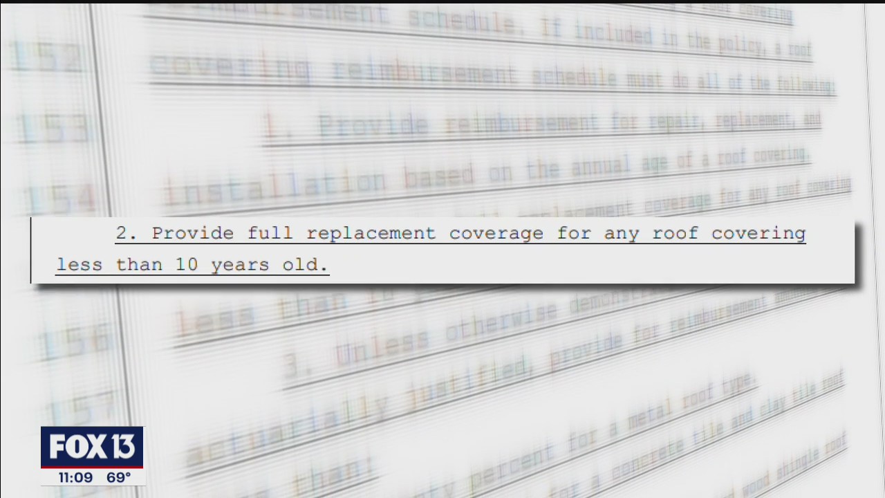 Florida lawmakers consider roof coverage changes