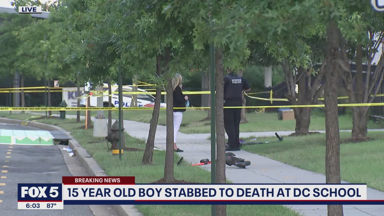Teen stabbed to death at bus stop outside school in Northeast DC