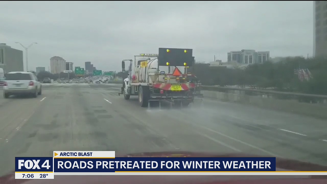 North Texas roads pretreated for winter weather