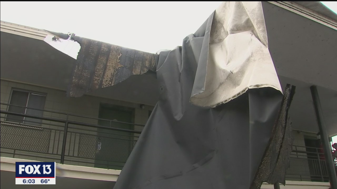 Polk motel loses roof in storm
