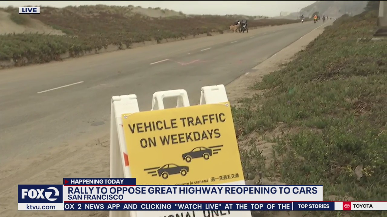 Rally to oppose San Francisco's Great Highway reopening to cars