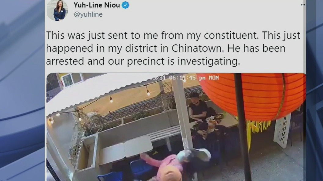 Asian woman punched in face